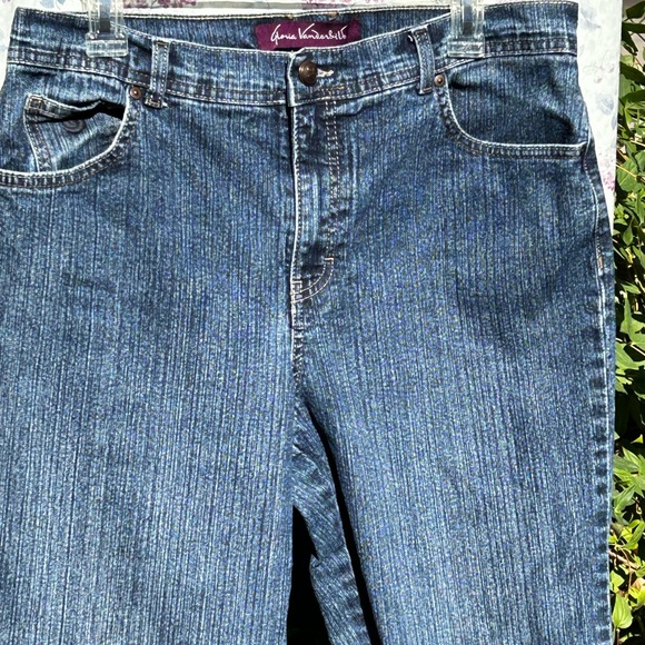 WOMENS SIZE 14 SHORT WAIST 34 GLORIA VANDERBILT BLUE DENIM JEANS - Picture 2 of 6